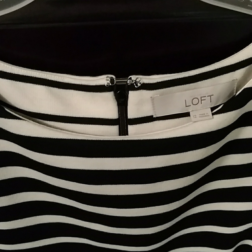 Loft black and cream striped dress - Picture 3 of 3